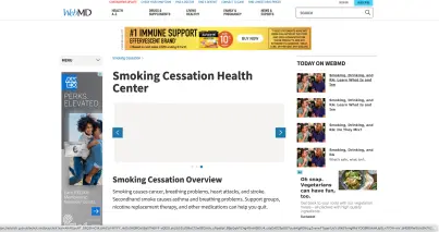 Screenshot of WebMD Tobacco Coaching