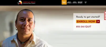 A screenshot of the homepage for the AI Quitline.